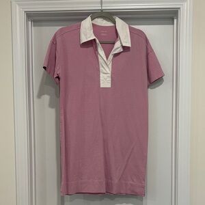 Everlane Pink Short-Sleeve Polo Shirt with White Collar